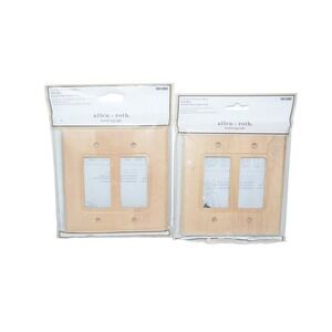 Allen + Roth Unfinished Wood 2-Gang Decorator Wall Plate #0012882 set of 2
